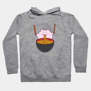 cute fat pink mice eating ramen noodles Hoodie